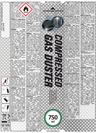 1x AABCOOLING Home&Office Compressed Gas Duster 750ml