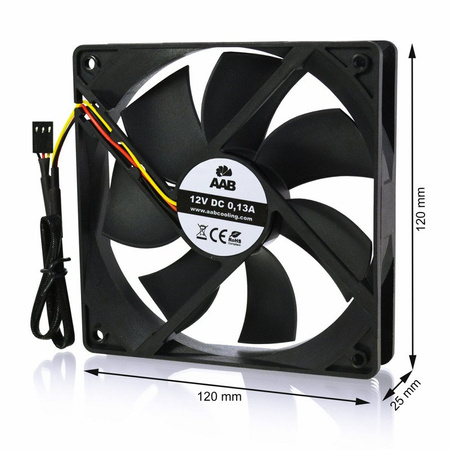 AABCOOLING Black Silent Fan 12 - 3 Stück Paket