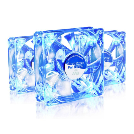 3x AABCOOLING Super Silent Fan 8 BLUE LED